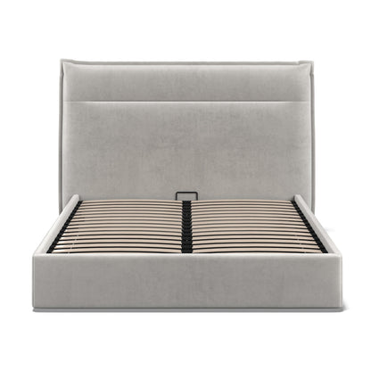 Kenmore Silver Double Upholstered Ottoman Bed Frame