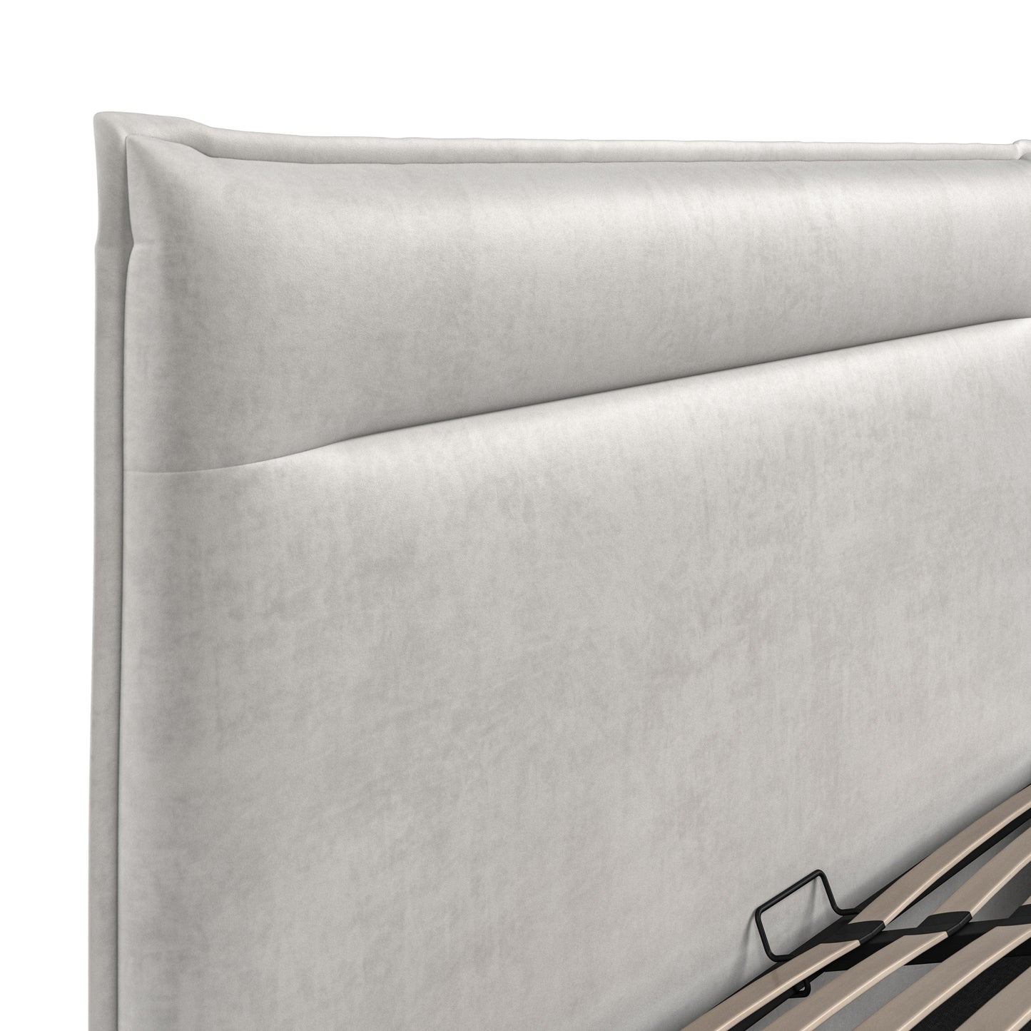 Kenmore Silver Double Upholstered Ottoman Bed Frame