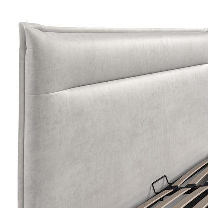 Kenmore Silver Double Upholstered Ottoman Bed Frame
