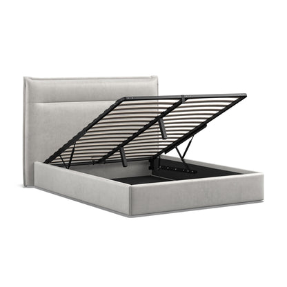 Kenmore Silver Double Upholstered Ottoman Bed Frame