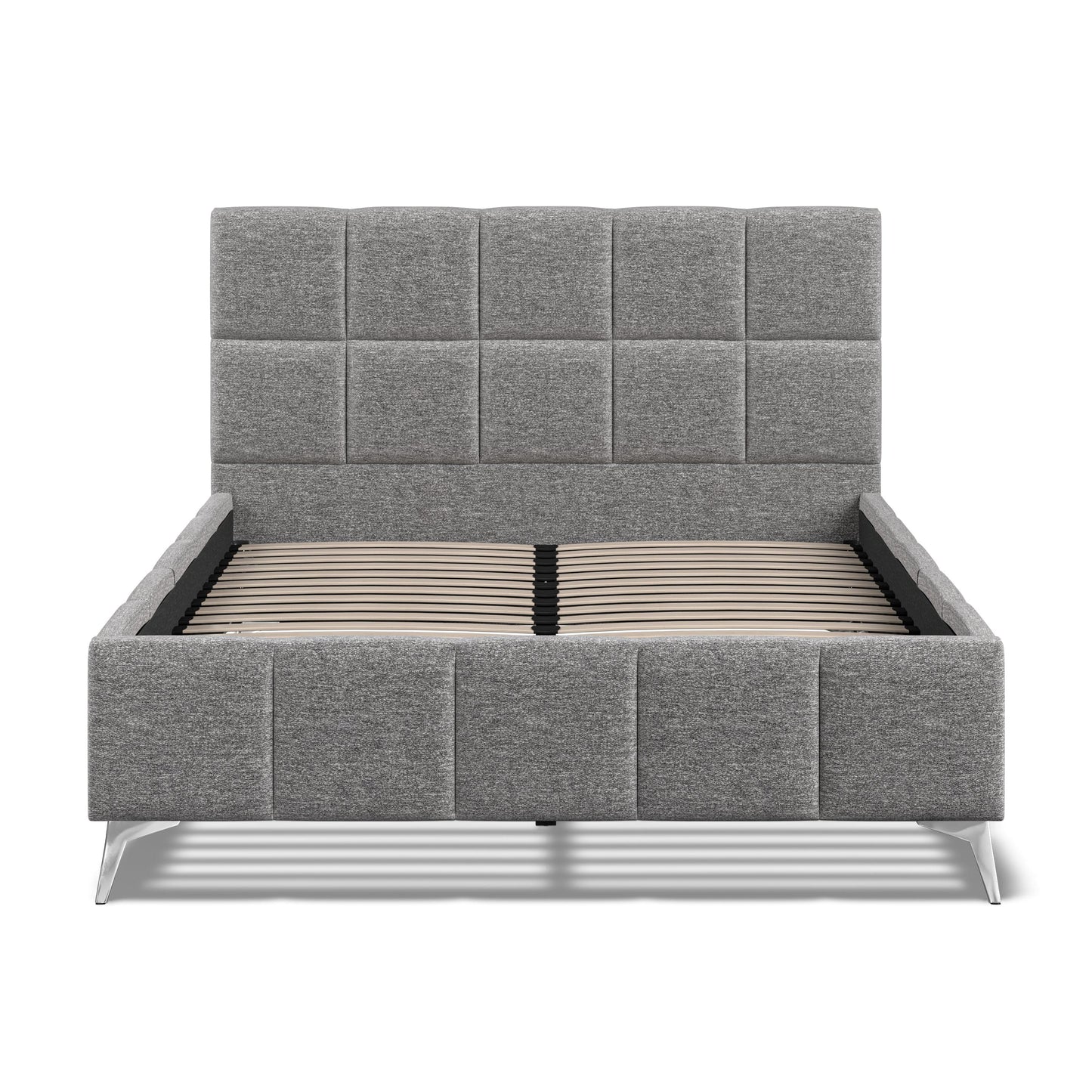 Baymore Dark Grey Linen King Size Upholstered Bed Frame