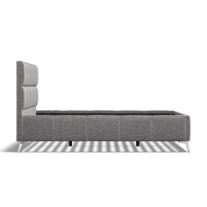 Baymore Dark Grey Linen King Size Upholstered Bed Frame