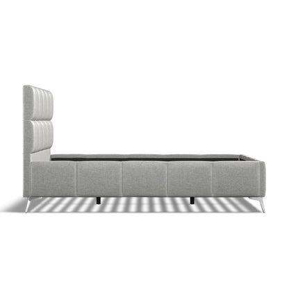Baymore Grey Linen King Size Upholstered Bed Frame