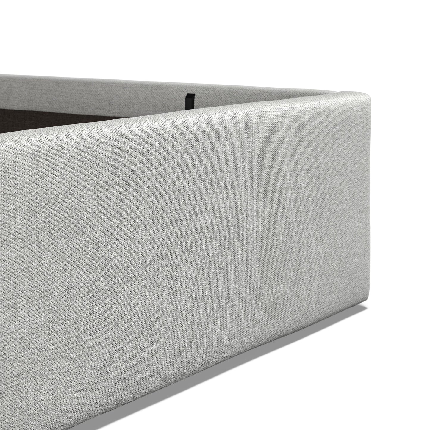 Lowick Grey Linen Double Upholstered Ottoman Bed Frame