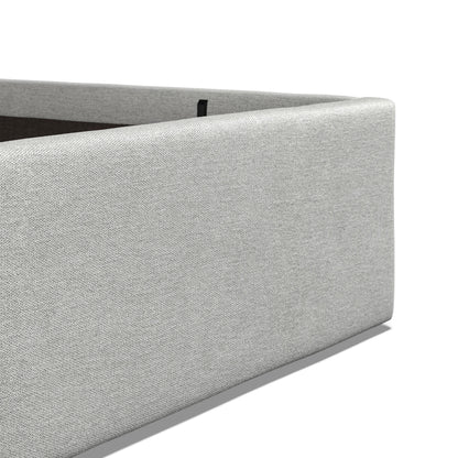 Lowick Grey Linen Double Upholstered Ottoman Bed Frame