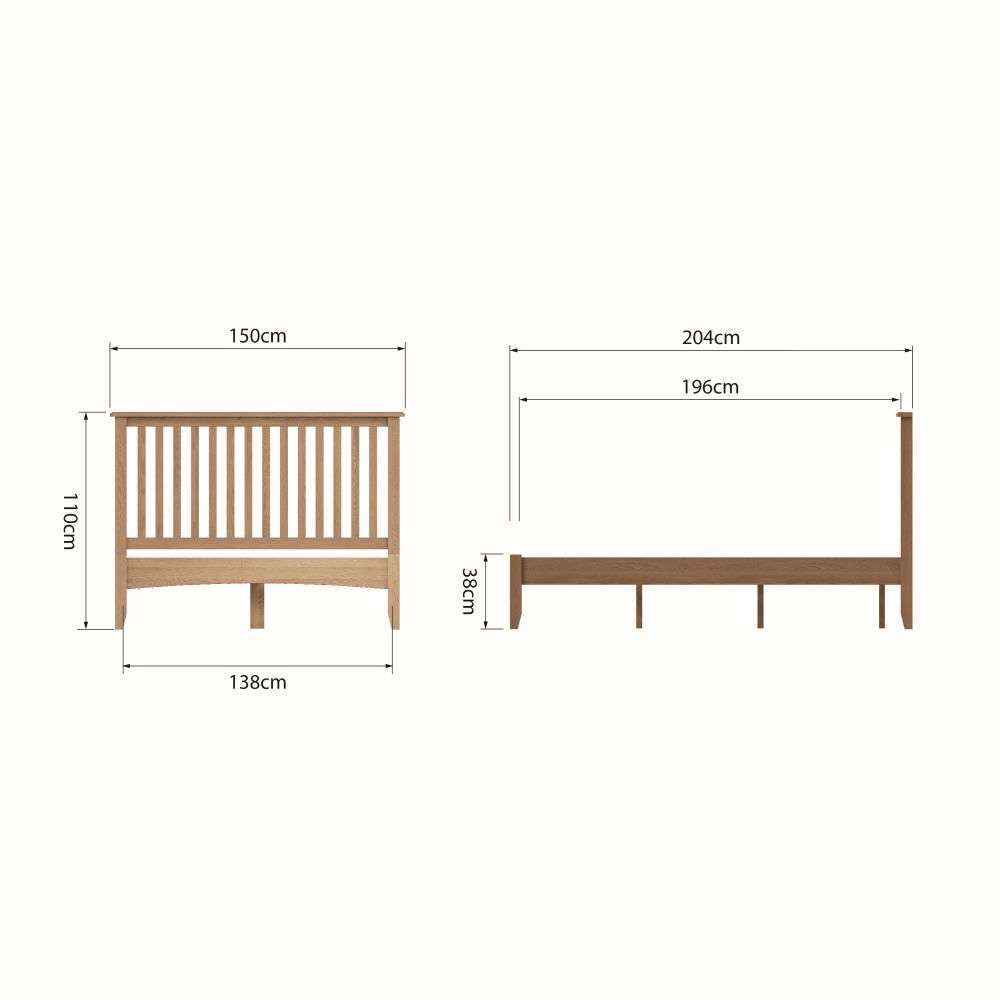 Gloucester Oak Double Bed Frame