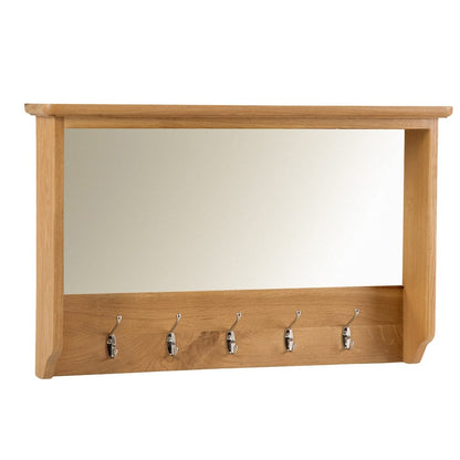 Gloucester Oak Mirrored Coat Rack