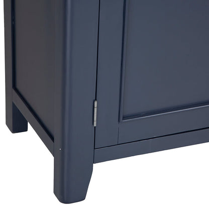 Wessex Smoked Oak Blue Painted Extra Large Tall Drinks Cabinet