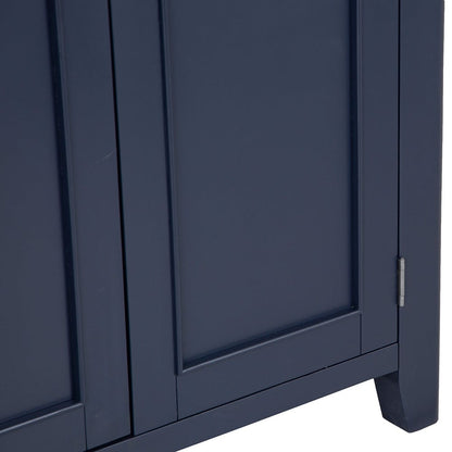 Wessex Smoked Oak Blue Painted Extra Large Tall Drinks Cabinet