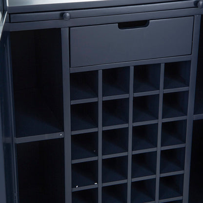 Wessex Smoked Oak Blue Painted Extra Large Tall Drinks Cabinet