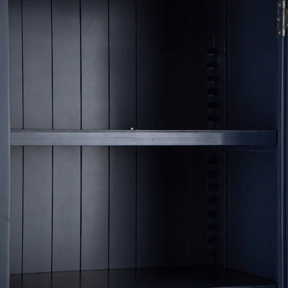 Wessex Smoked Oak Blue Painted Slim Larder Cupboard