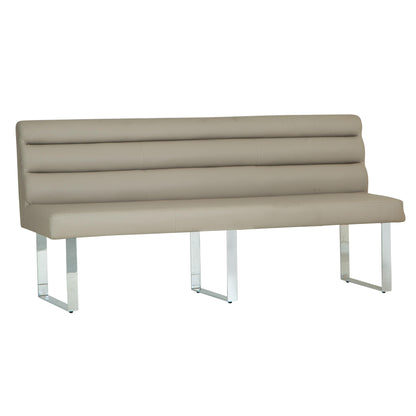 Milan Chrome & Oak 1.8m Bench with Back