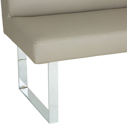 Milan Chrome & Oak 1.8m Bench with Back