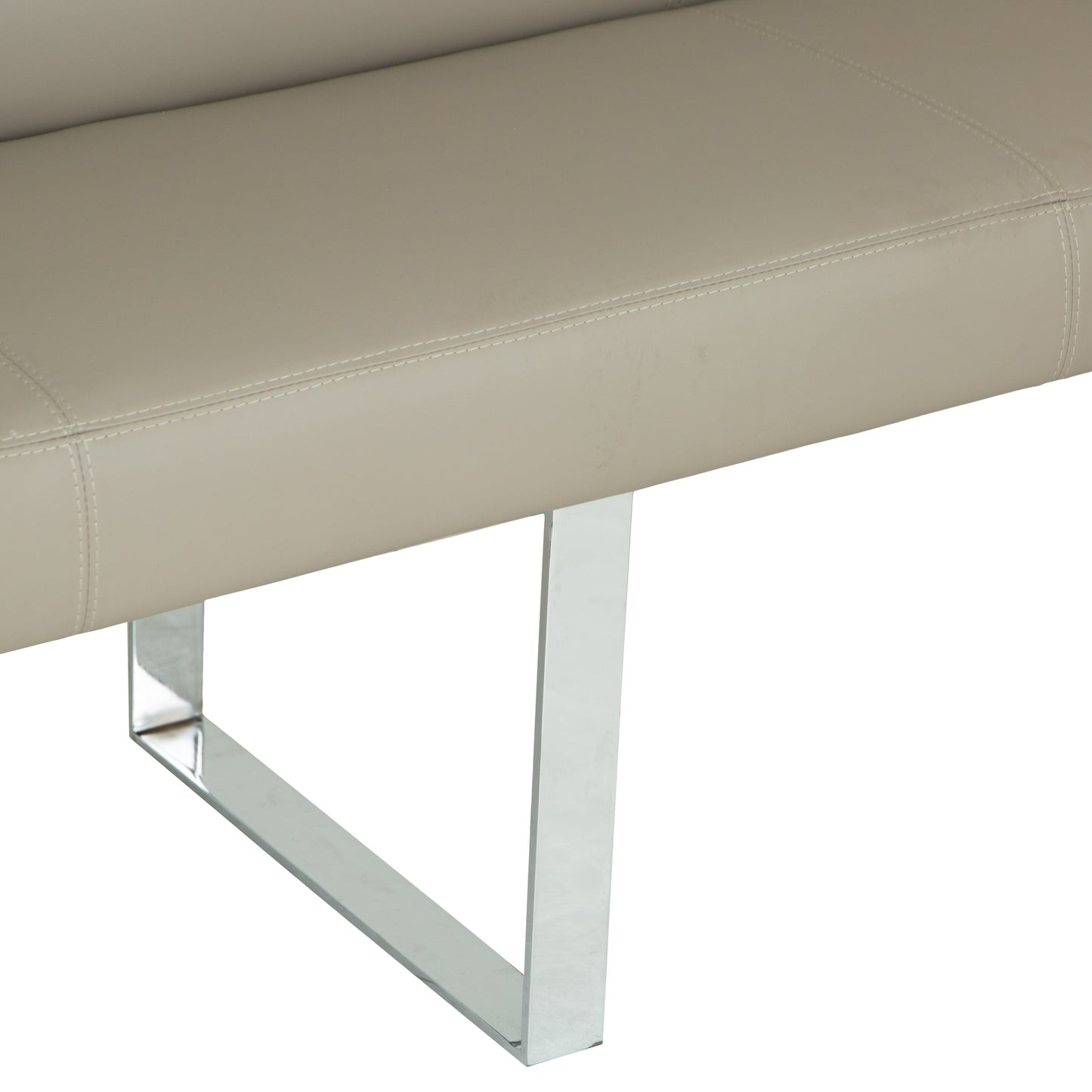 Milan Chrome & Oak 1.8m Bench with Back