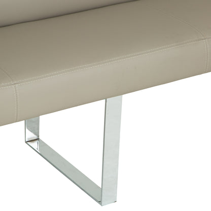 Milan Chrome & Oak 1.8m Bench with Back