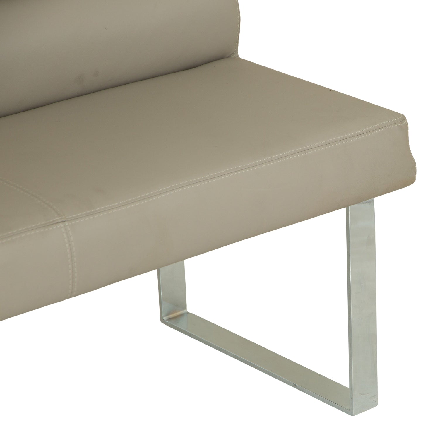 Milan Chrome & Oak 1.8m Bench with Back