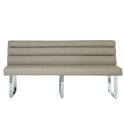 Milan Chrome & Oak 1.8m Bench with Back