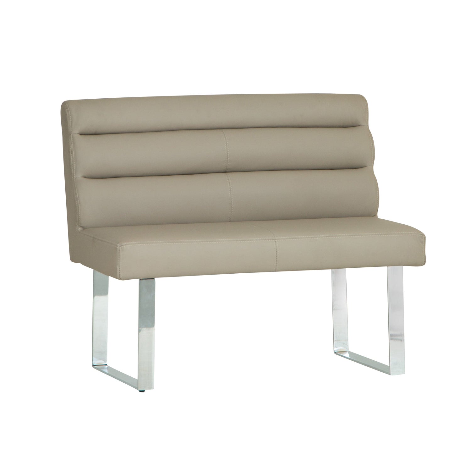 Milan Chrome & Oak 1.0m Bench with Back