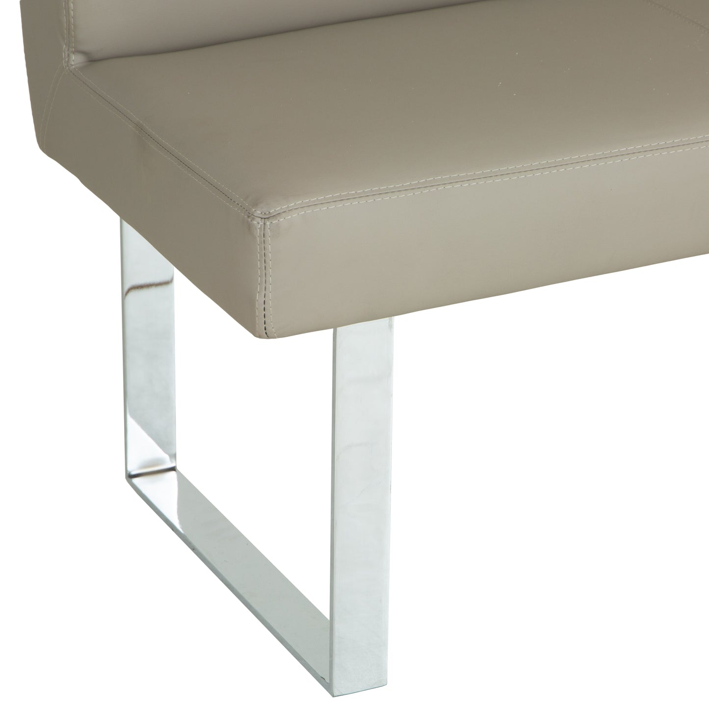 Milan Chrome & Oak 1.0m Bench with Back