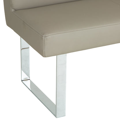 Milan Chrome & Oak 1.0m Bench with Back