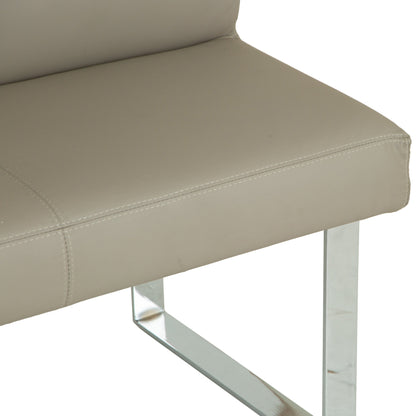 Milan Chrome & Oak 1.0m Bench with Back