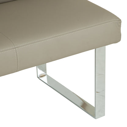 Milan Chrome & Oak 1.0m Bench with Back