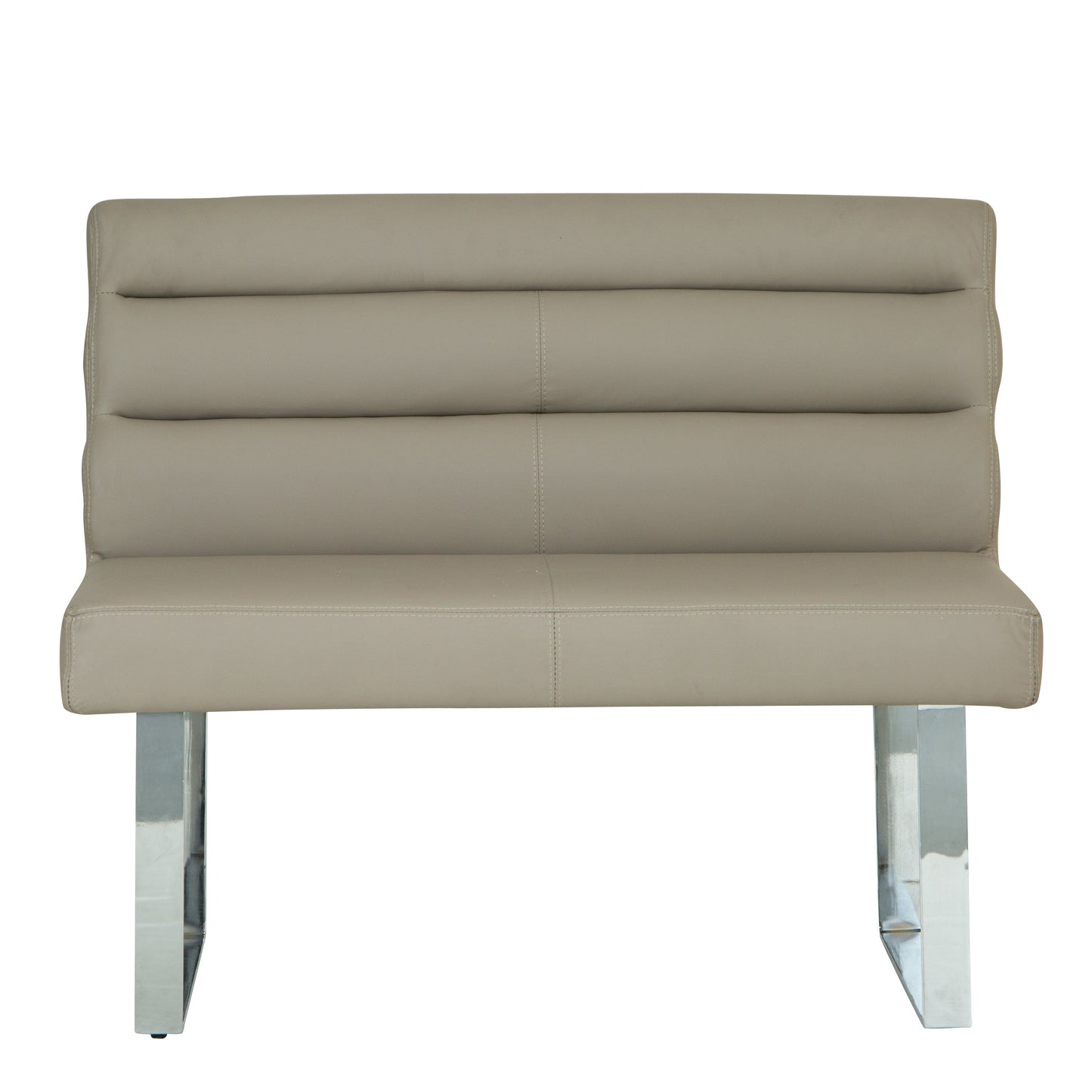Milan Chrome & Oak 1.0m Bench with Back