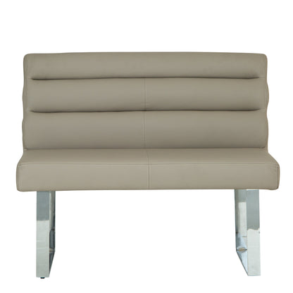 Milan Chrome & Oak 1.0m Bench with Back