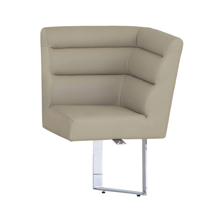 Milan Chrome & Oak Corner Bench