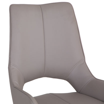Milan Chrome Taupe Swivel Dining Chair
