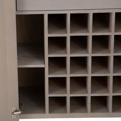 Milan Chrome & Oak Glass Drinks Cabinet
