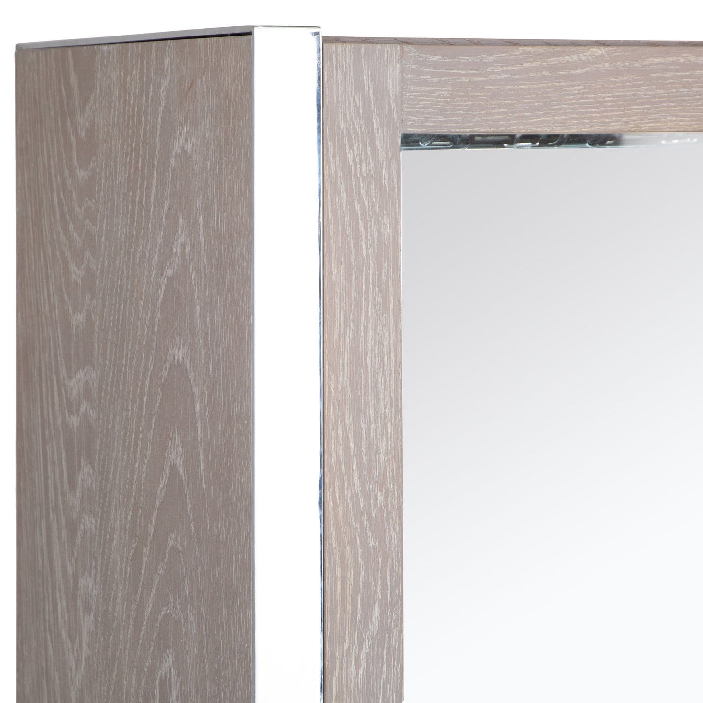 Milan Chrome & Oak Glass Drinks Cabinet
