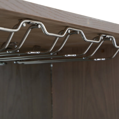 Milan Chrome & Oak Glass Drinks Cabinet