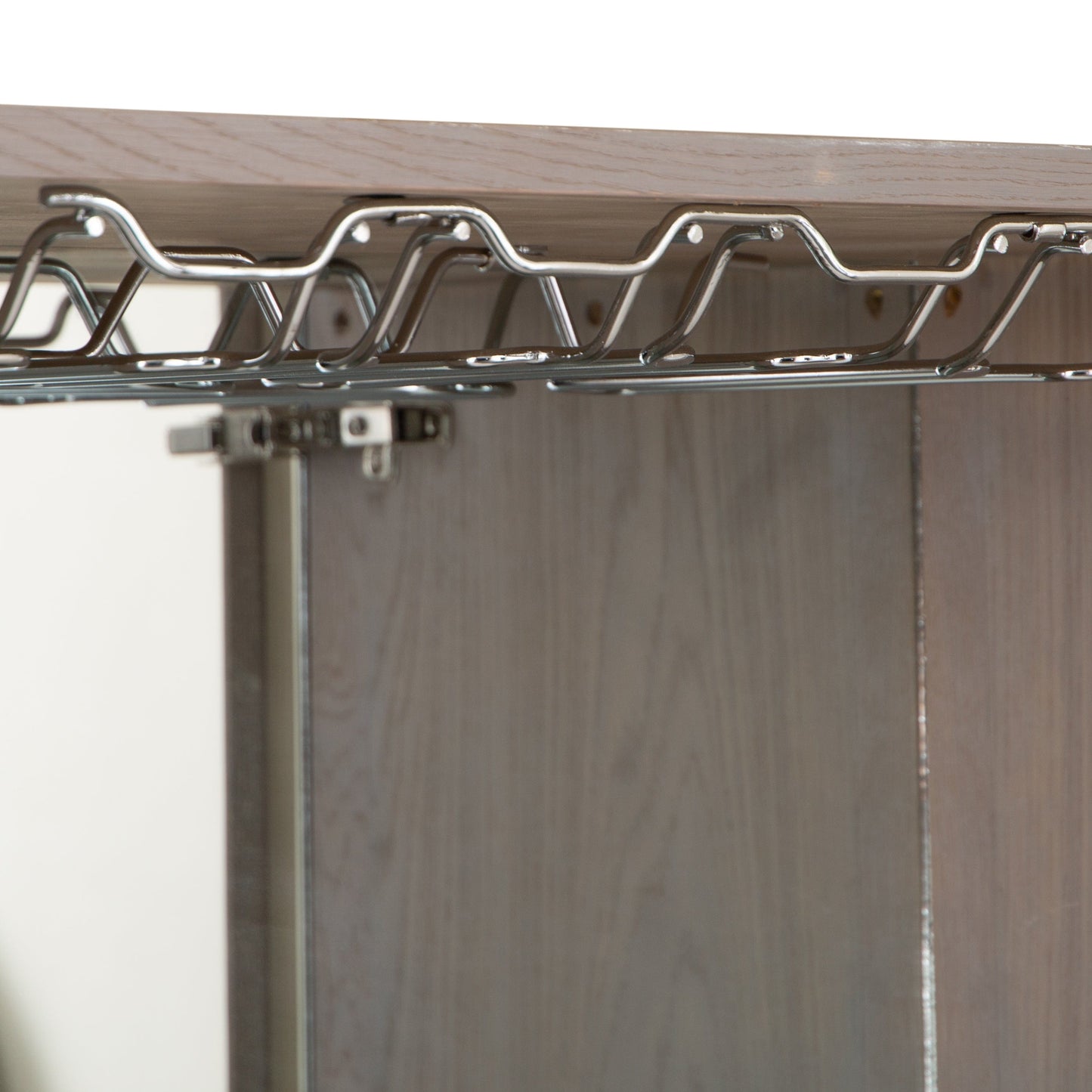 Milan Chrome & Oak Glass Drinks Cabinet