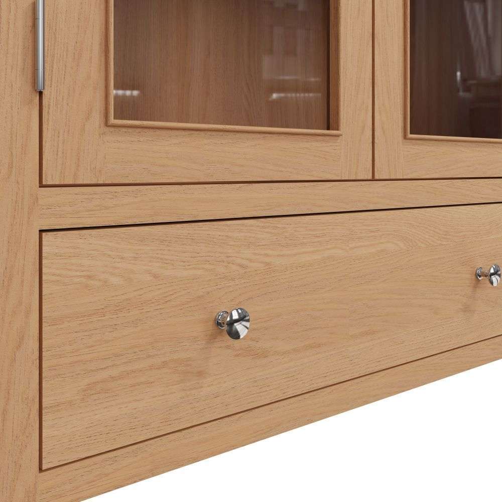 Bergen Oak Glass Display Cabinet