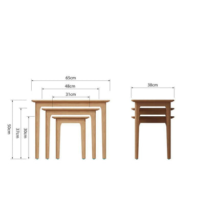 Bergen Oak Nest of 3 Tables