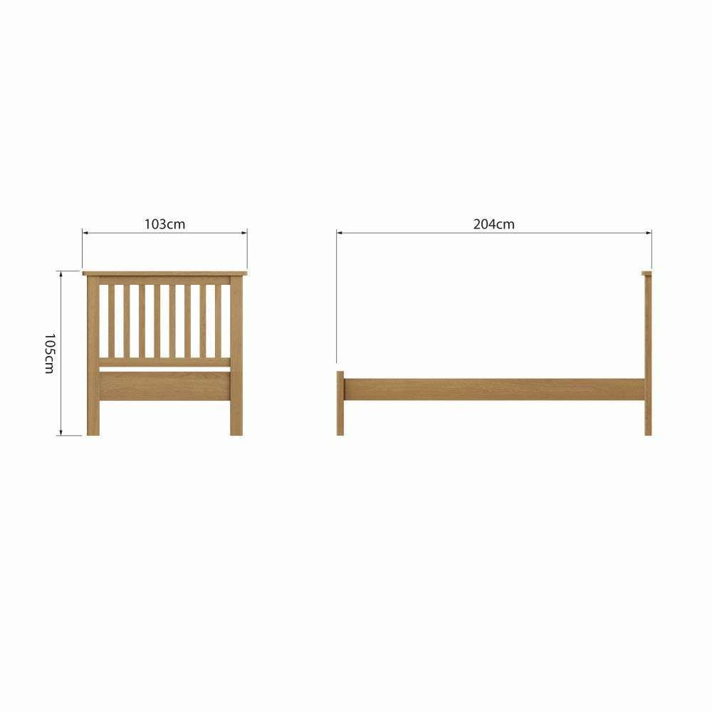 Rutland Oak Single Bed Frame