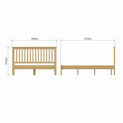 Rutland Oak King Size Bed Frame