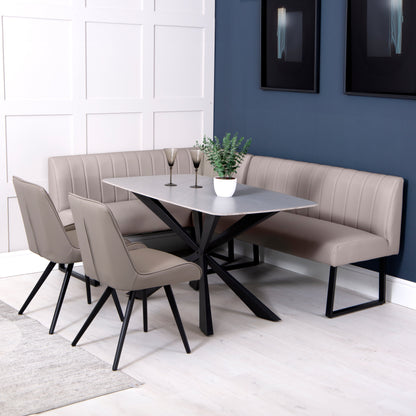 Charlesworth Taupe 140cm Modern Industrial Dining Bench