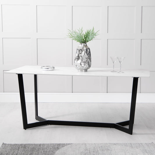 Sturton White Sintered Stone 1.8m Dining Table