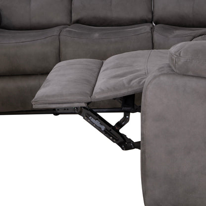 Rome Steel Power Corner Sofa with Console