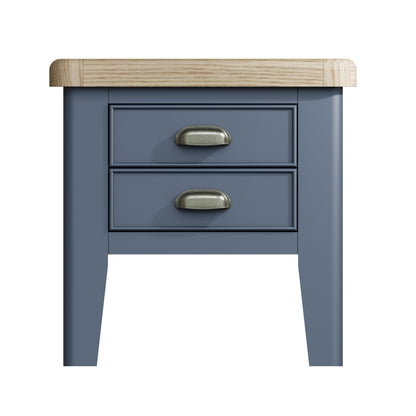 Wessex Smoked Oak Blue Painted Lamp Table
