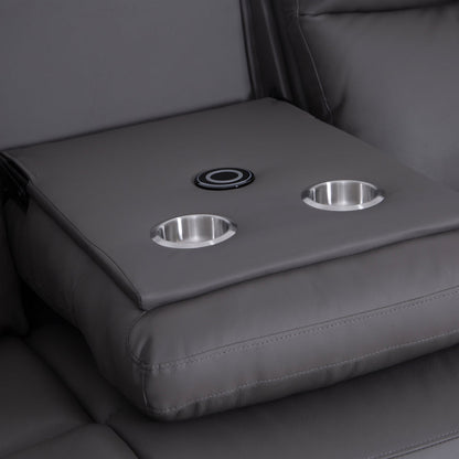 Florence Pewter Power Corner Sofa with Console