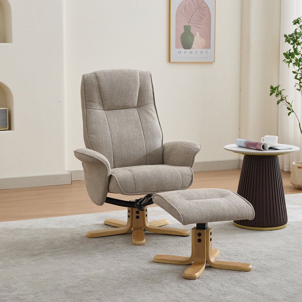 Missouri Swivel Recliner & Foot Stool - Camel