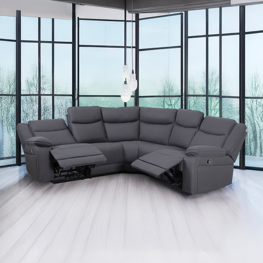 Milan Mocha Manual Corner Sofa with Console