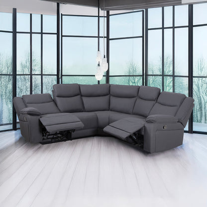Milan Mocha Manual Corner Sofa with Console