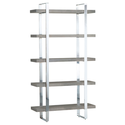 Milan Chrome & Oak Large Bookcase