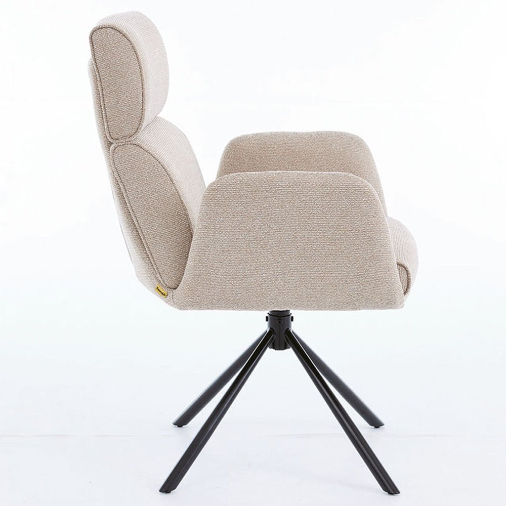 Biscuit High Back Swivel Chair with Metal Legs - The Furniture Warehouse
