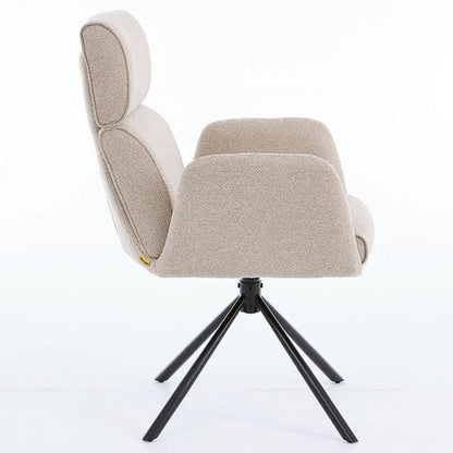 Biscuit High Back Swivel Chair with Metal Legs - The Furniture Warehouse