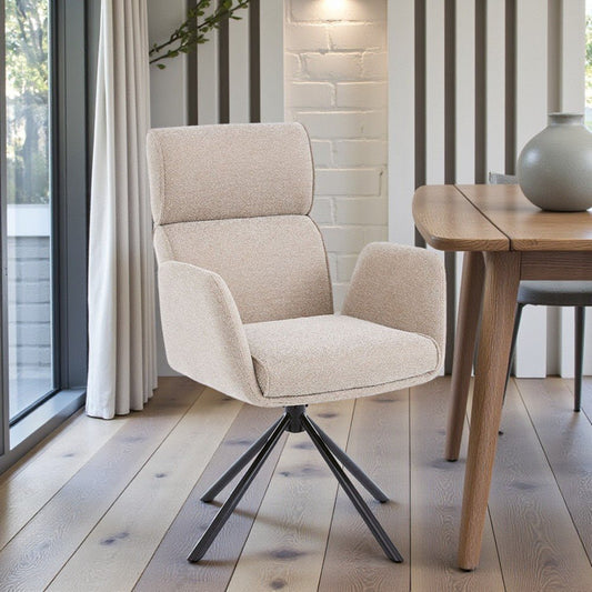 Biscuit High Back Swivel Chair with Metal Legs - The Furniture Warehouse